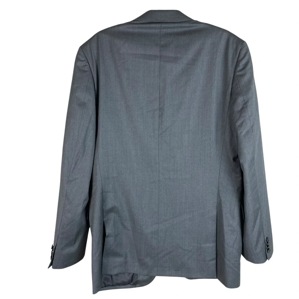 Ermenegildo Zegna Mens Wool Blazer Jacket Sport Coat 42 Long Gray 2 Button Italy